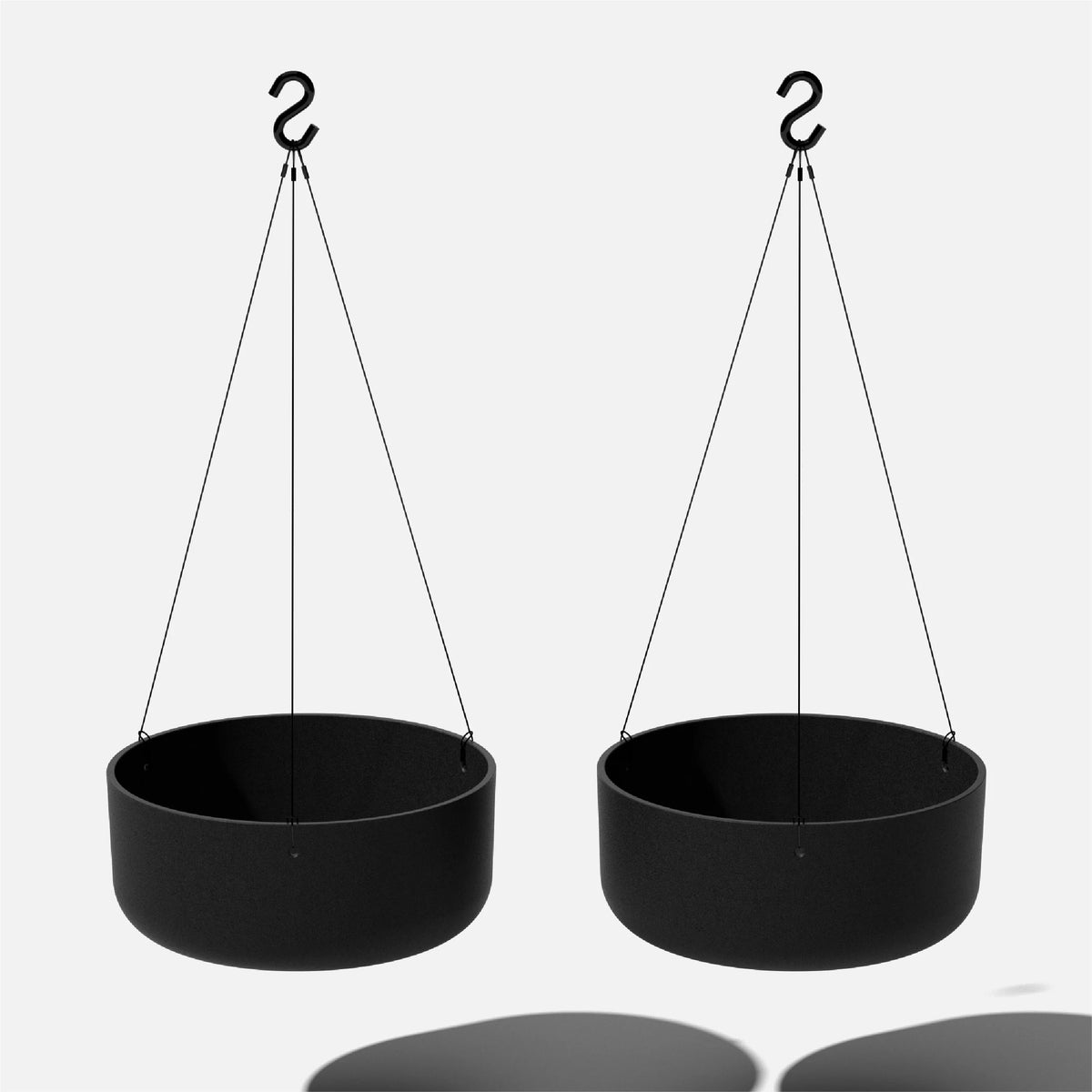 14" Hanging Bowl Planter 2-Pack Black E4881