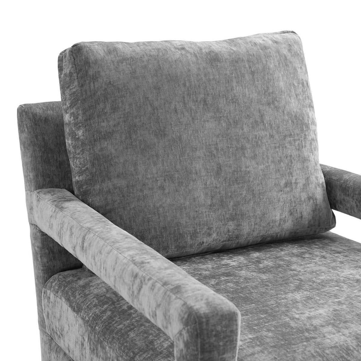 Gray Crushed Velvet Armchair B7198