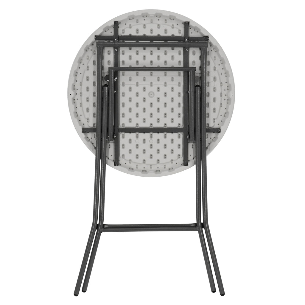 31 Inch Plastic Round Folding Bar Table in White A901