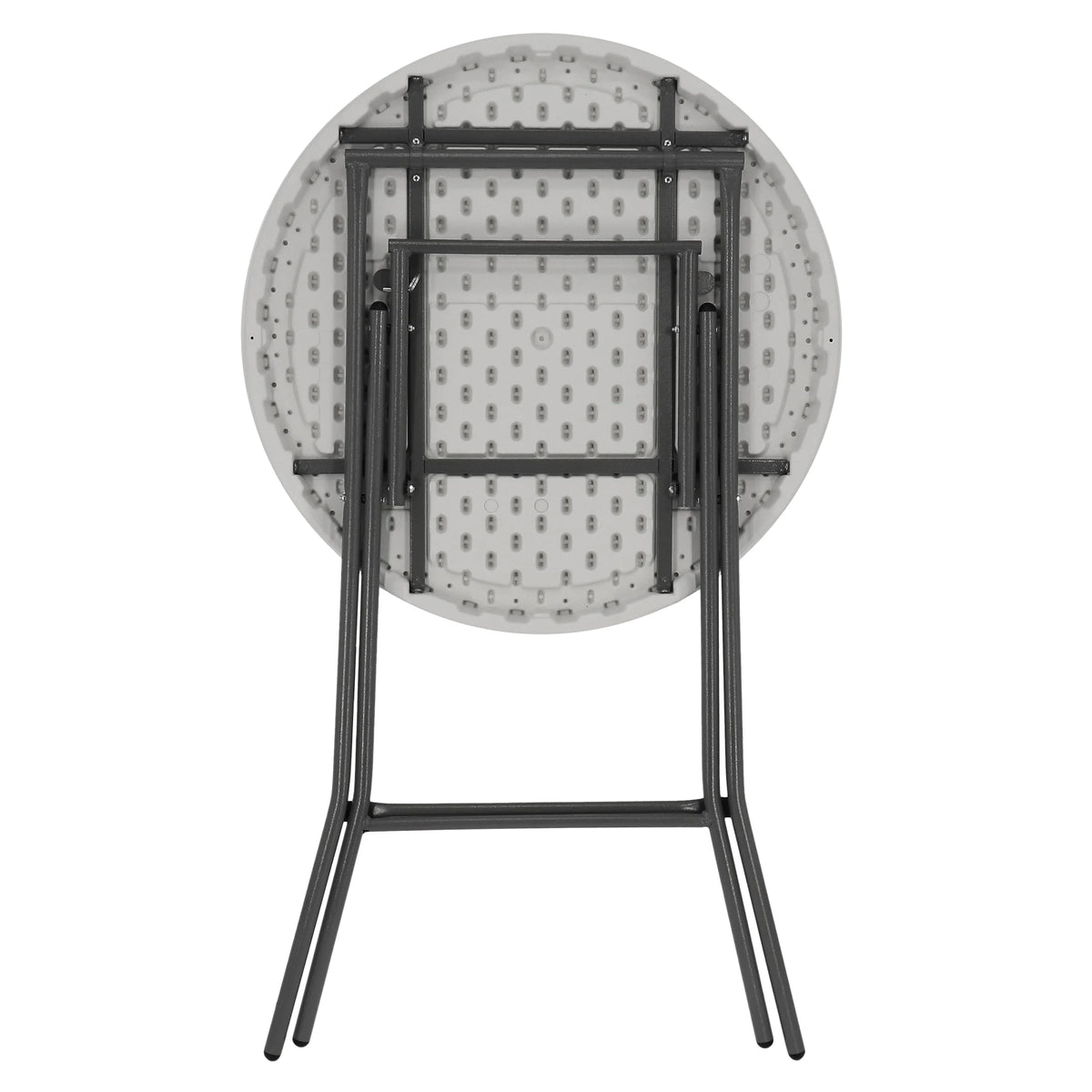 31 Inch Plastic Round Folding Bar Table in White A901