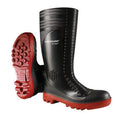 Black Ribbed Full Safety Wellies Q752616