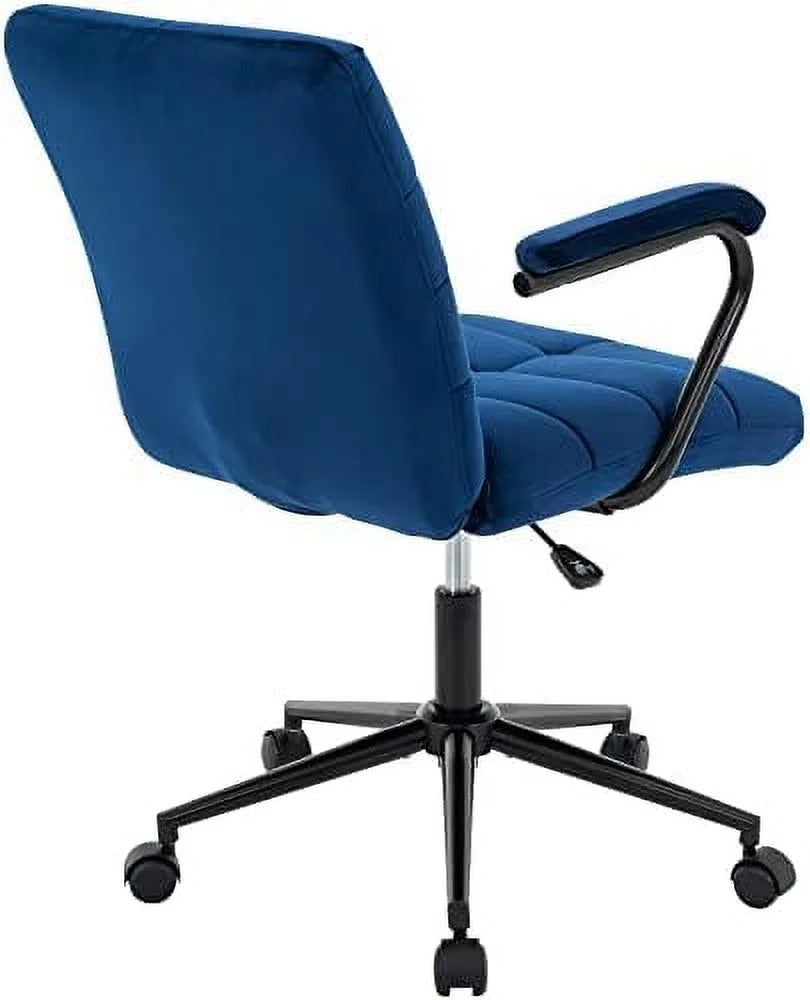 Velvet Upholstered Adjustable Swivel Task Chair with Wheels V627447