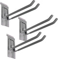 Slat Wall Storage Organizer with 8 Inch Locking Double Hooks (3 Pack) H50246