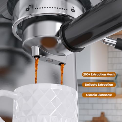 20 Bar Espresso Machine with Milk Frother and 60oz Water Tank M3848