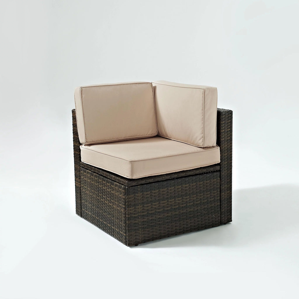 Brown Wicker Corner Patio Chair L346