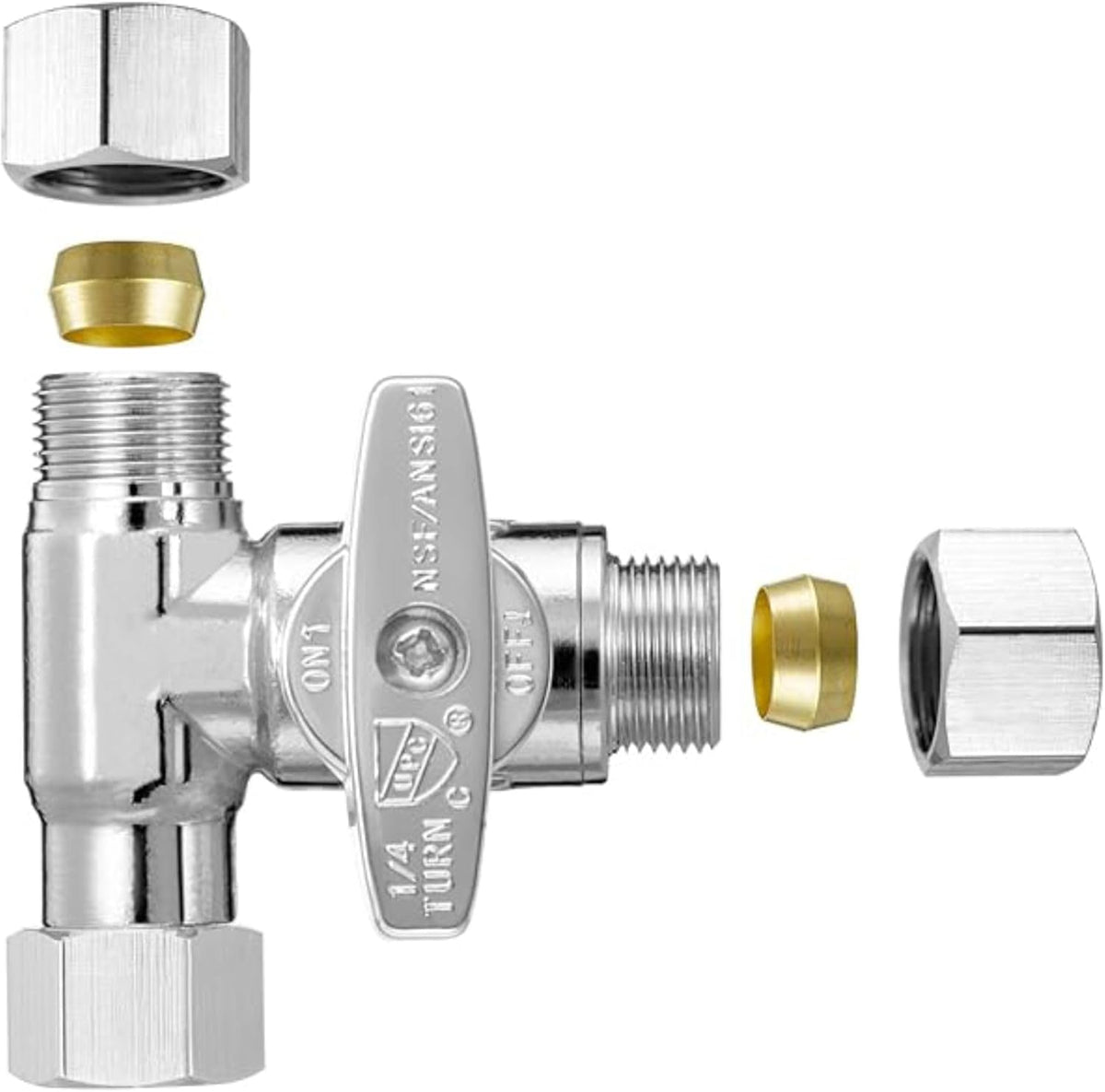 3/8" x 3/8" x 3/8" Lead-Free Brass T-Valve H77380