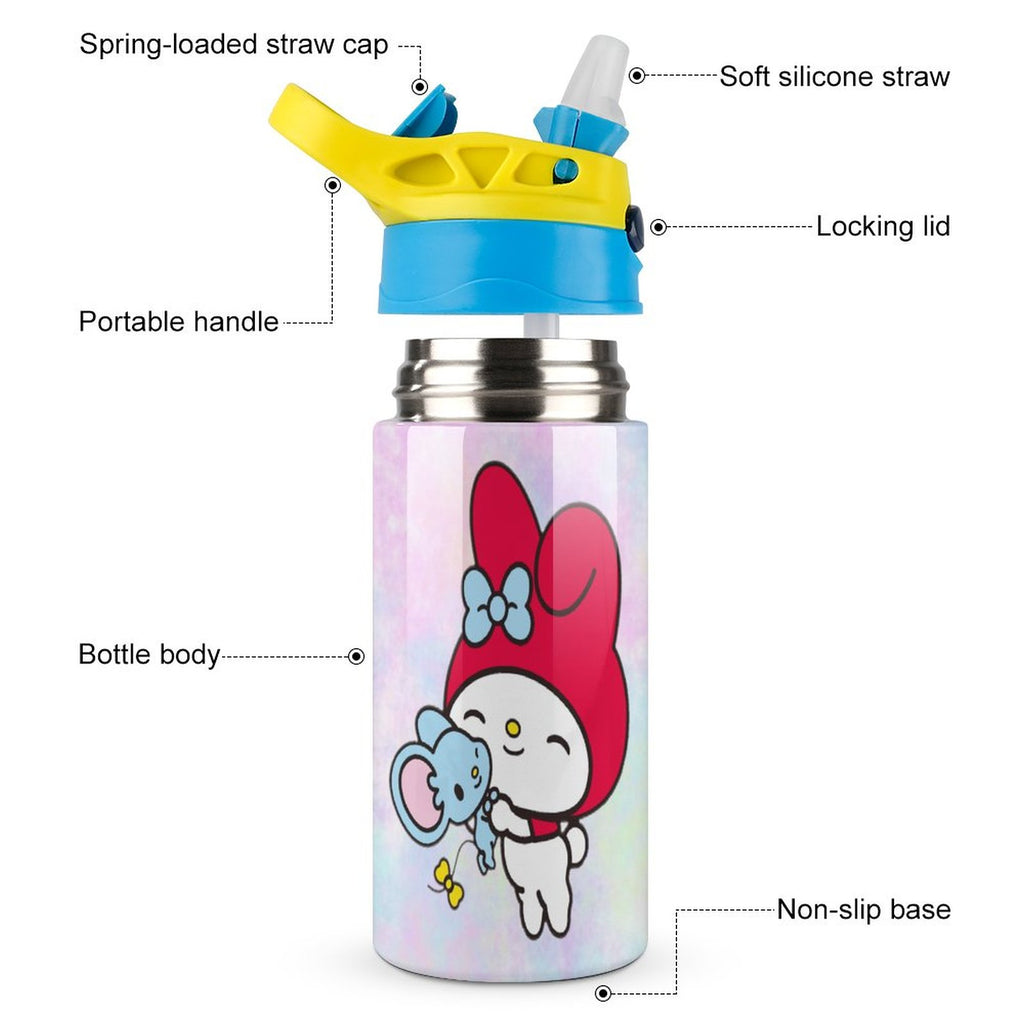 Stainless Steel Vacuum Insulated Water Bottle With Straw I134