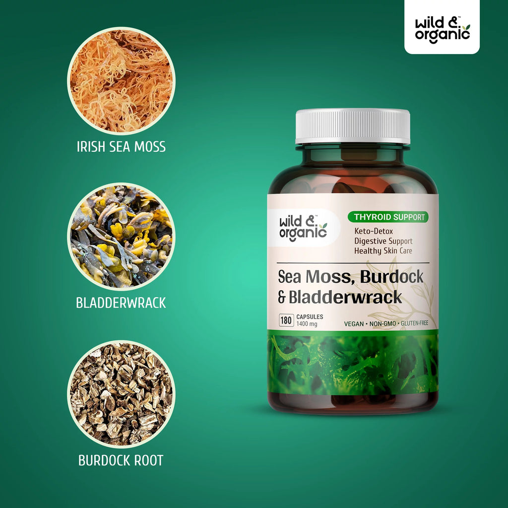 Sea Moss 180 Capsules with Irish Moss, Burdock Root & Bladderwrack W352