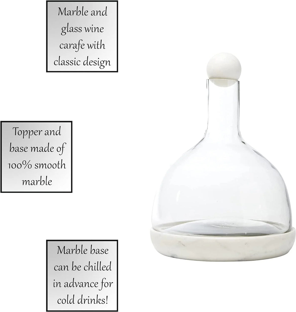 Marble and Glass Wine Carafe 42-Ounce X66910