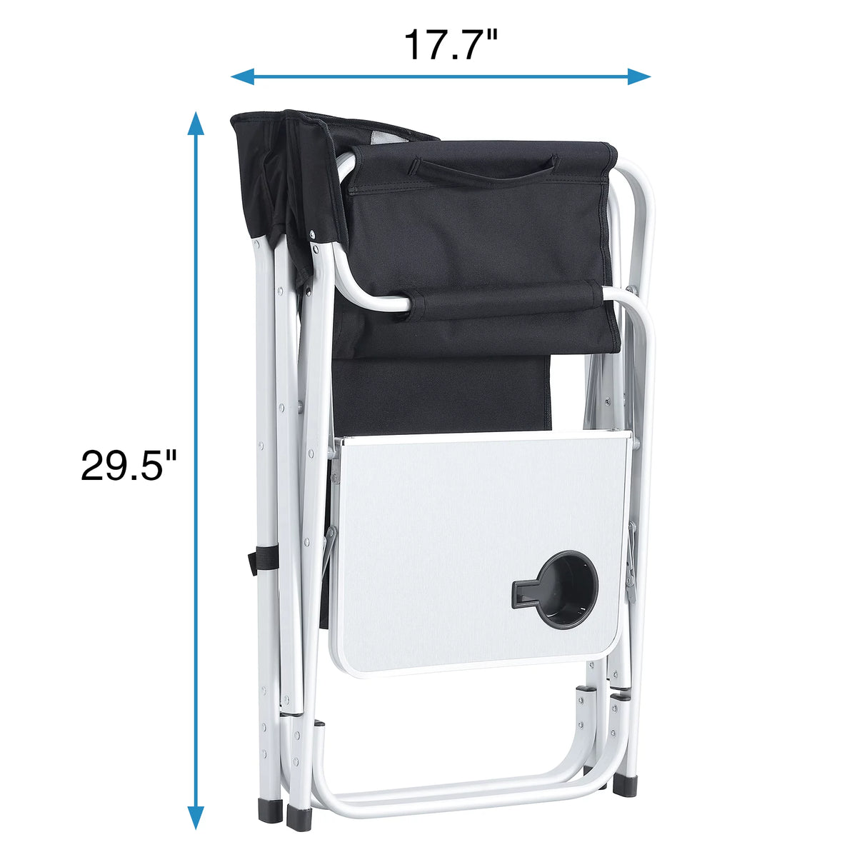 2-piece Padded Folding Chair with Side Table and Storage Pockets V37711