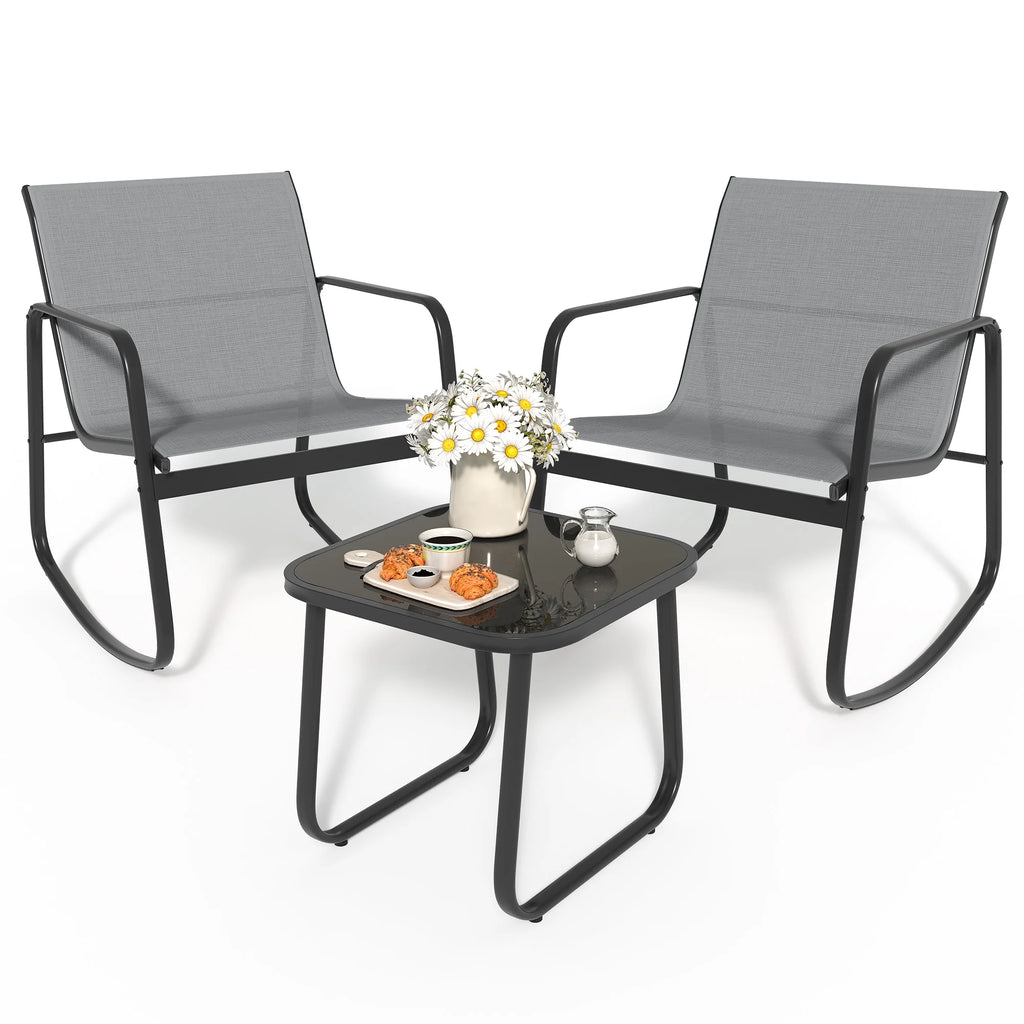 3-Piece Outdoor Patio Furniture Set Brown Z894196