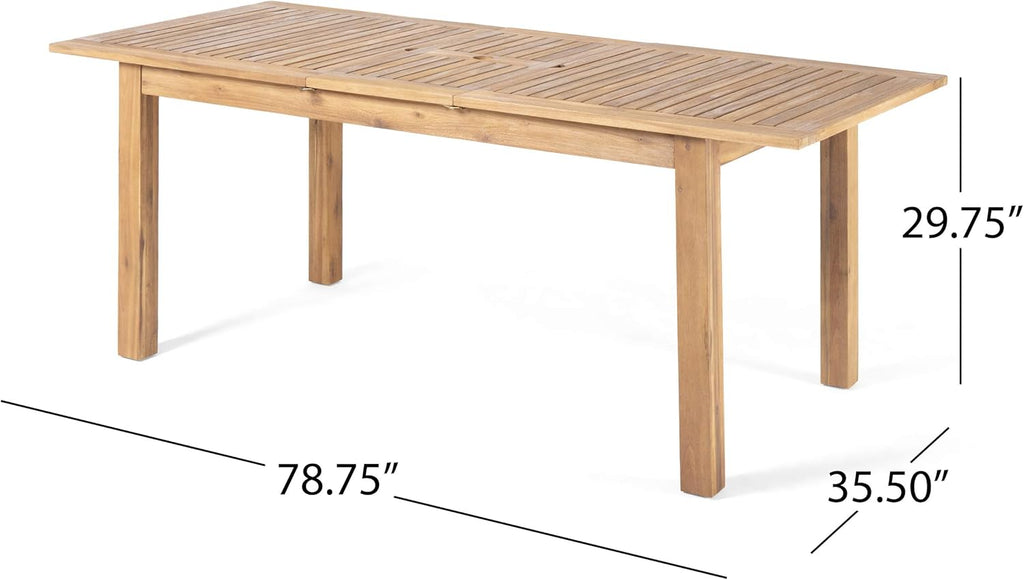 Acacia Wood Expandable Outdoor Dining Table Y72882