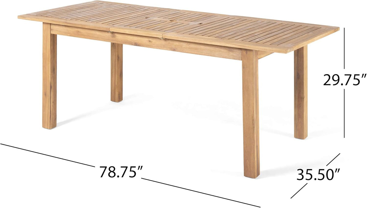Acacia Wood Expandable Outdoor Dining Table Y72882
