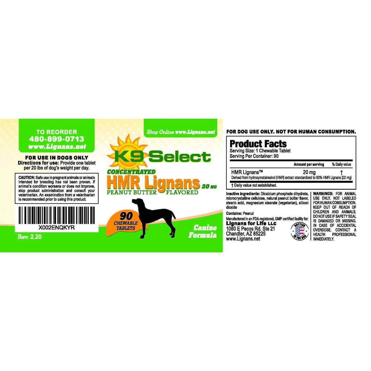 Peanut Butter Dog Hormone Supplement K5434