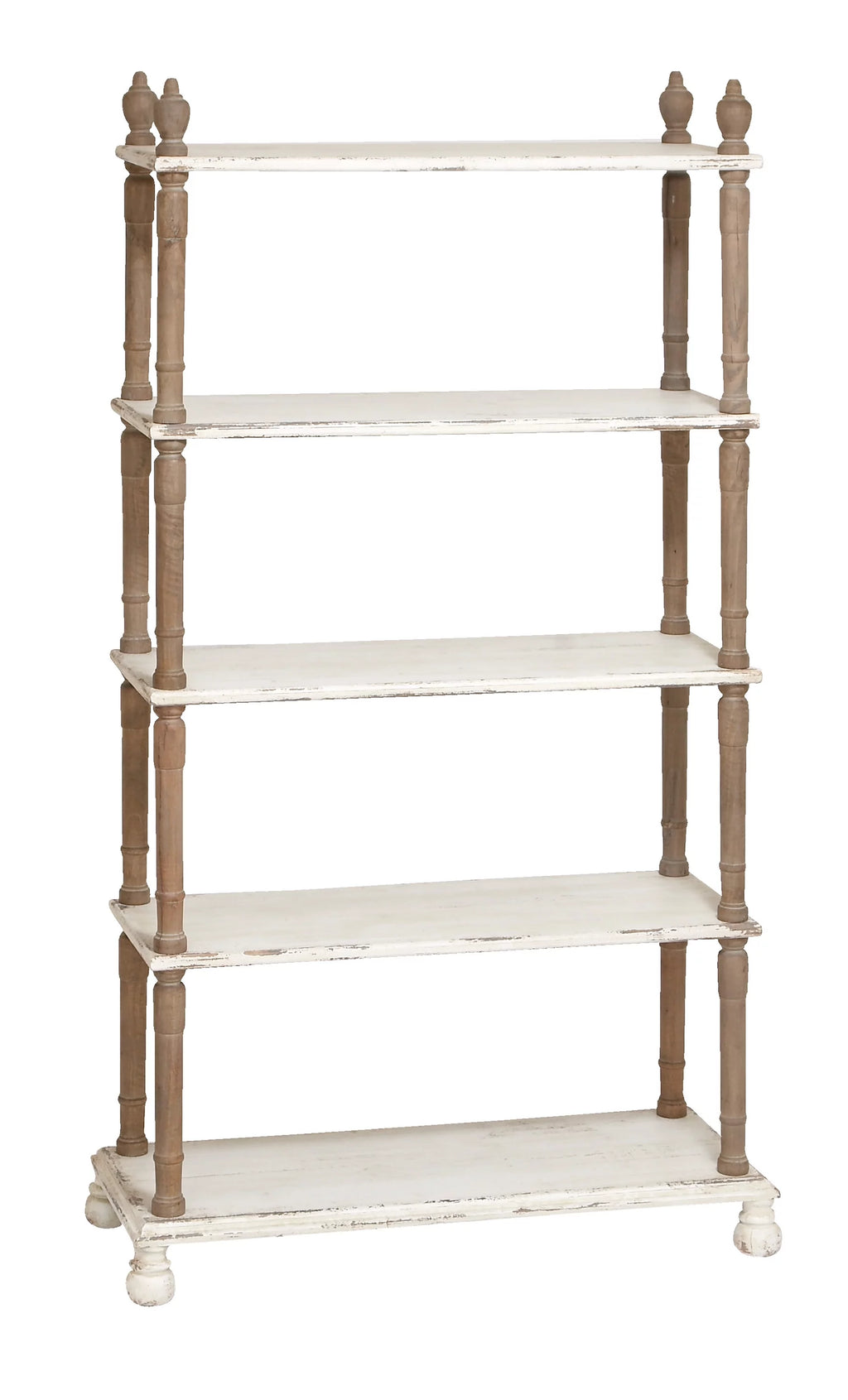 White Wood 5-Tier Shelving Unit I31246
