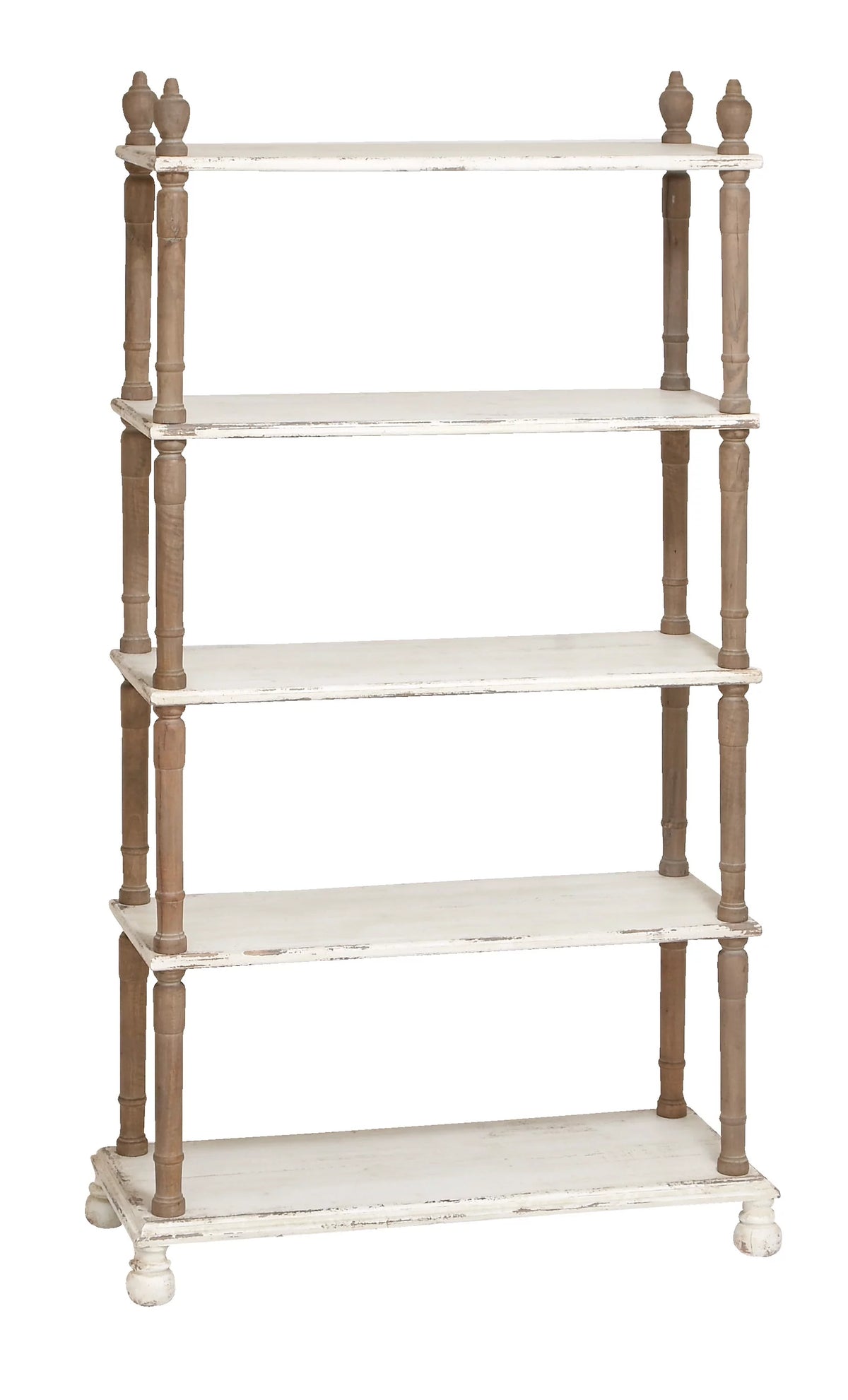 White Wood 5-Tier Shelving Unit I31246