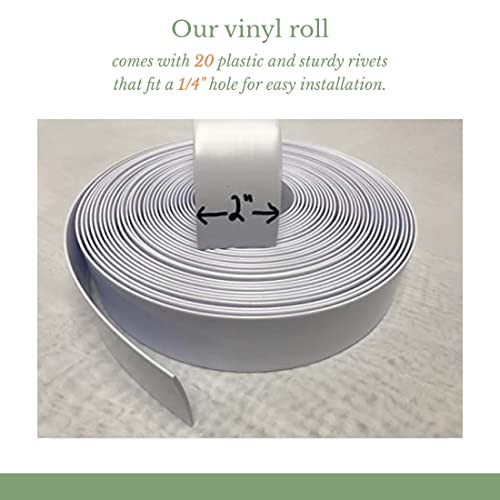 White 2" x 20' Vinyl Strap Roll R239