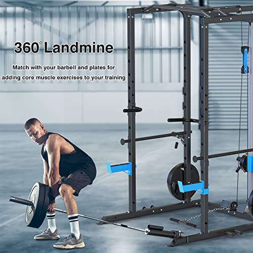 Power Cage with J-Hooks, Dip Handles, Landmine Attachment K740397