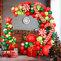 Christmas Balloon Garland Arch Kit with Red Gold Dark Green Balloons P29623