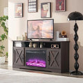 Farmhouse 63" Wood TV Stand with Fireplace M628