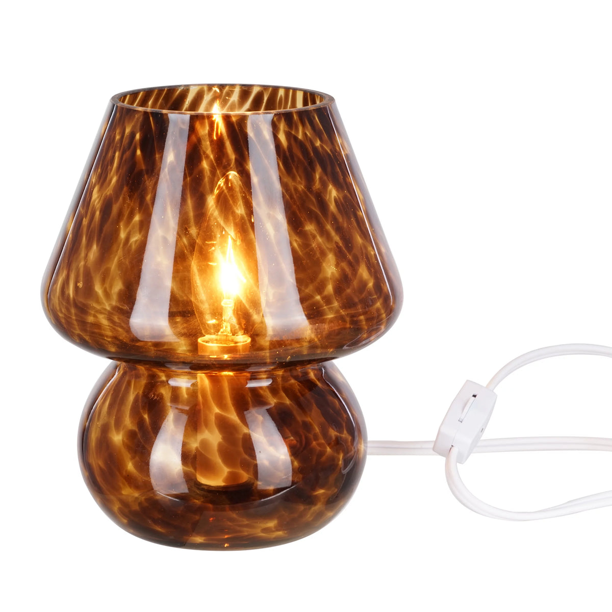 Brown Tortoise 8" Glass Mushroom Lamp L540044