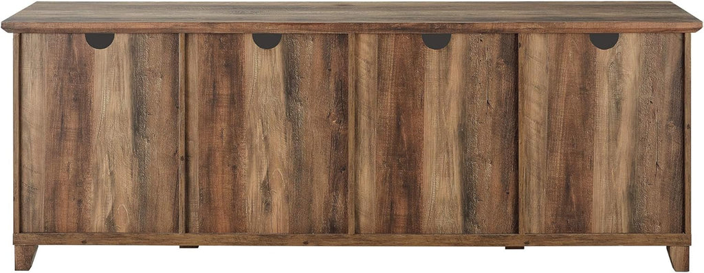 70 Inch Rustic Oak Glass and Wood TV Stand H386