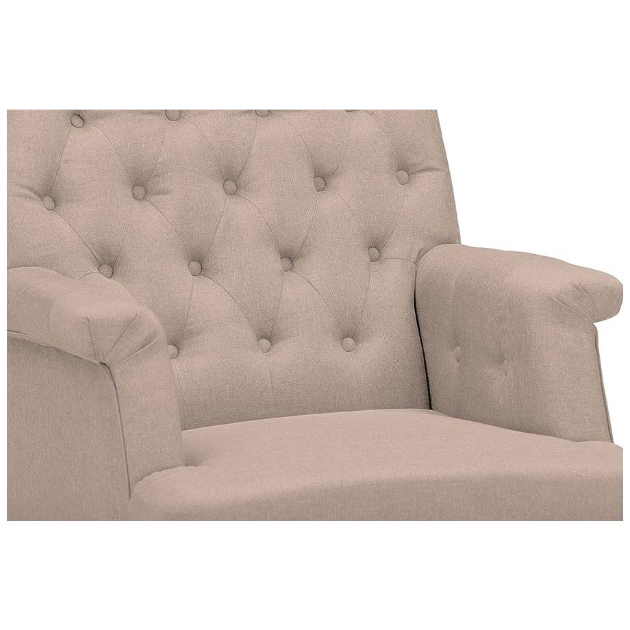 Beige Fabric Upholstered Button-Tufted Armchair O550844