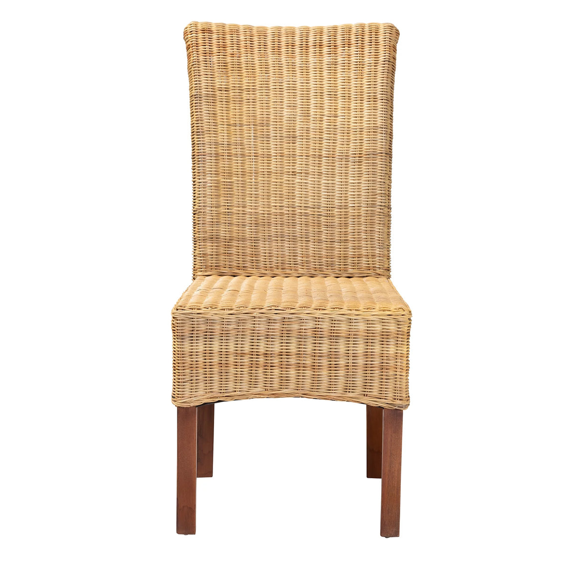 Natural Rattan and Mahogany Wood Dining Chair A1815
