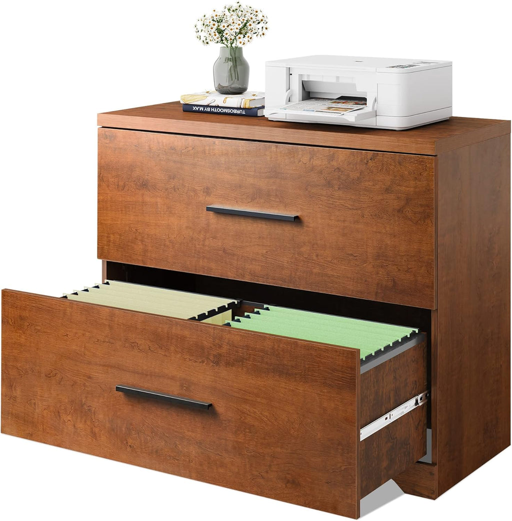 Gray Oak 2 Drawer Wood Lateral File Cabinet S784032