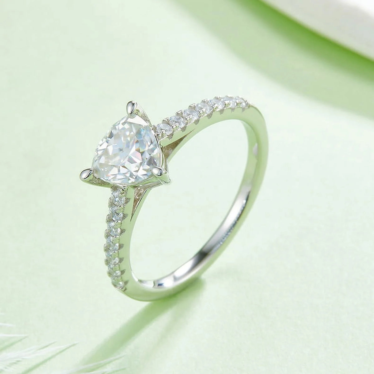 Pear Cut Moissanite Engagement Ring F7862