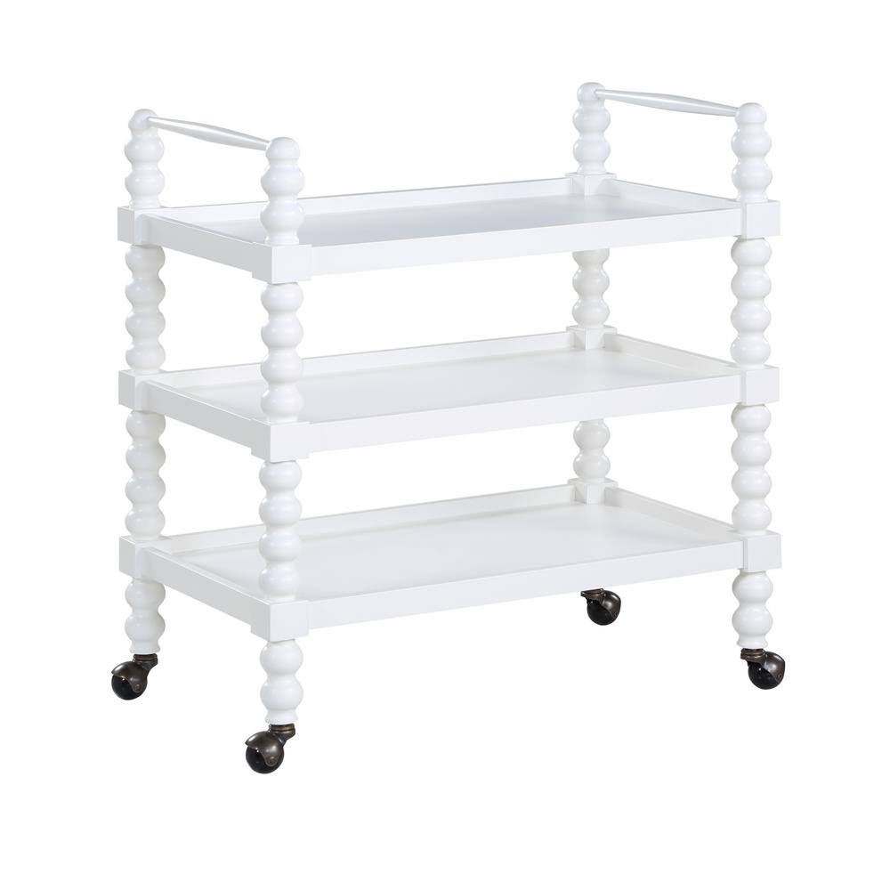White Wood 3-Shelf Cart E2038
