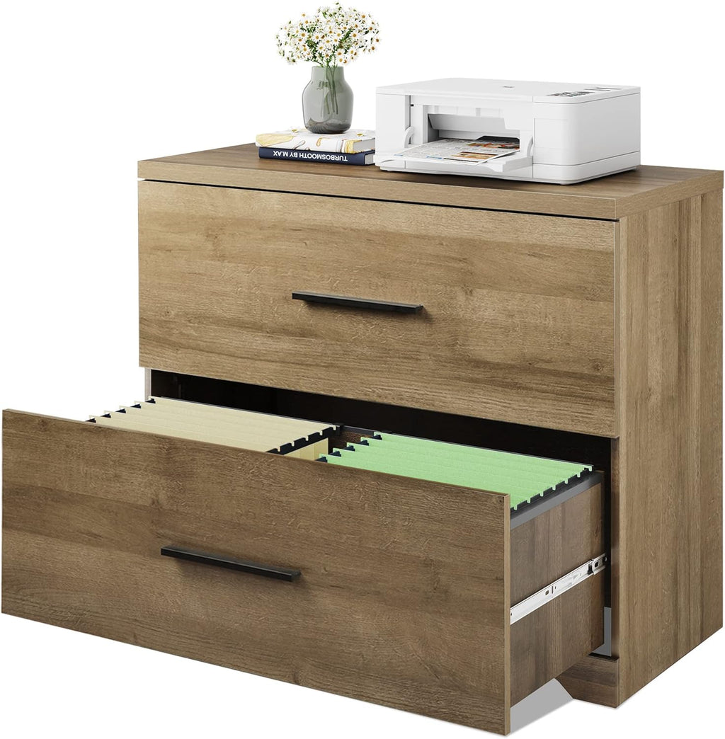 Gray Oak 2 Drawer Wood Lateral File Cabinet S784032