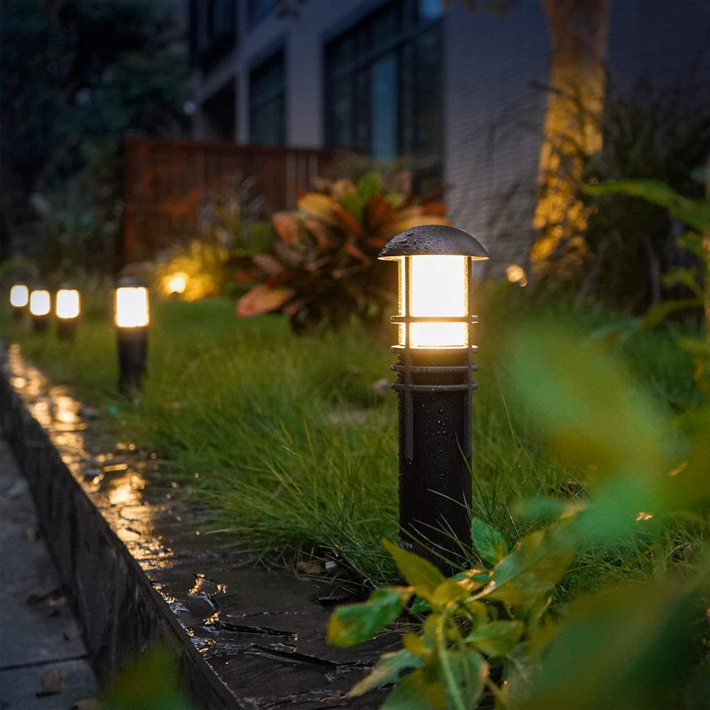 Black 8 Pack LED Bollard Pathway Light H626244