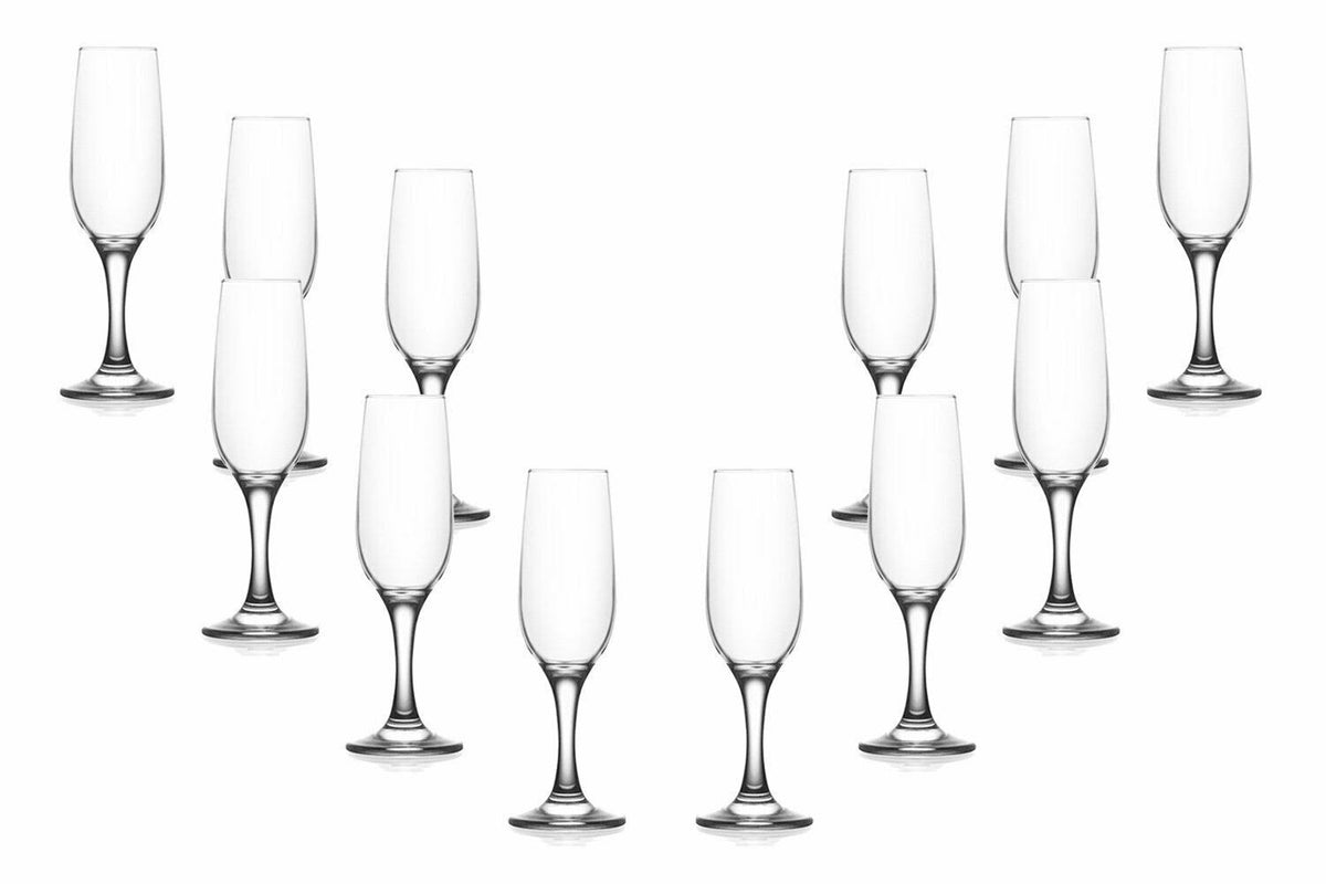 Set of 12 Stemmed Champagne Glasses 7.25 oz I861