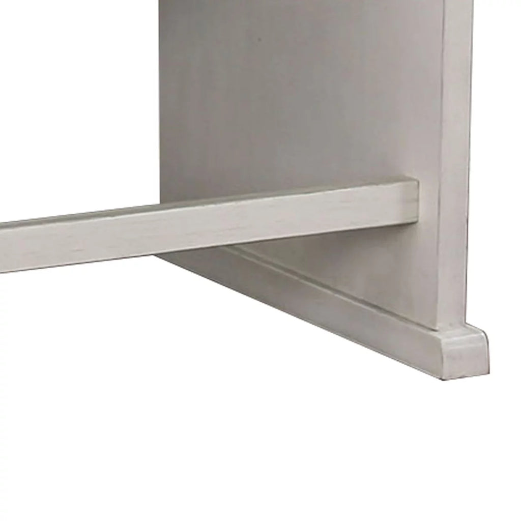 White and Black Wooden Counter Height Bench with Lift Top Seat O515