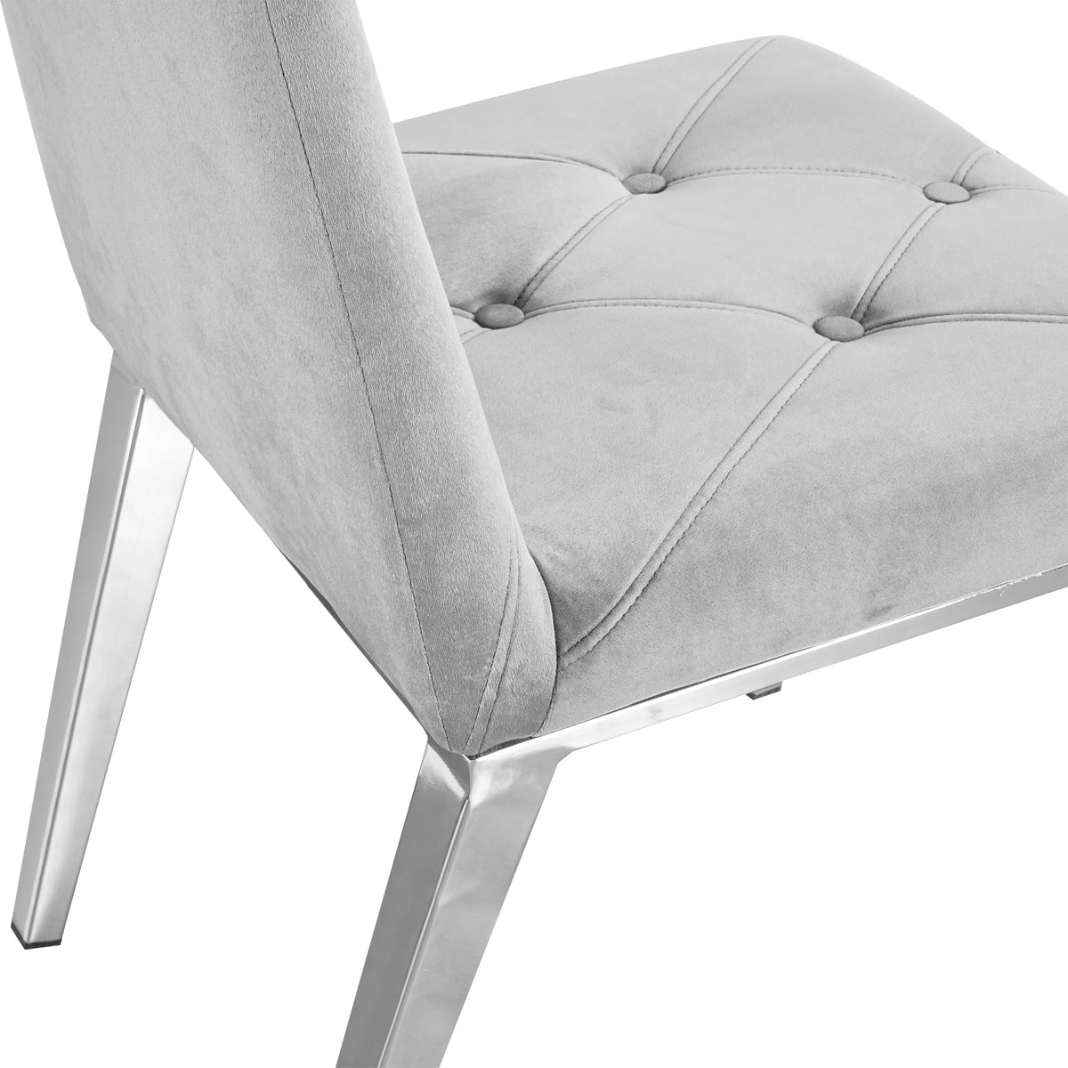 Dark Grey Velvet Dining Chairs Set Of 2 D9182