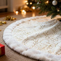 48inch White Faux Fur Christmas Tree Skirt Q7746