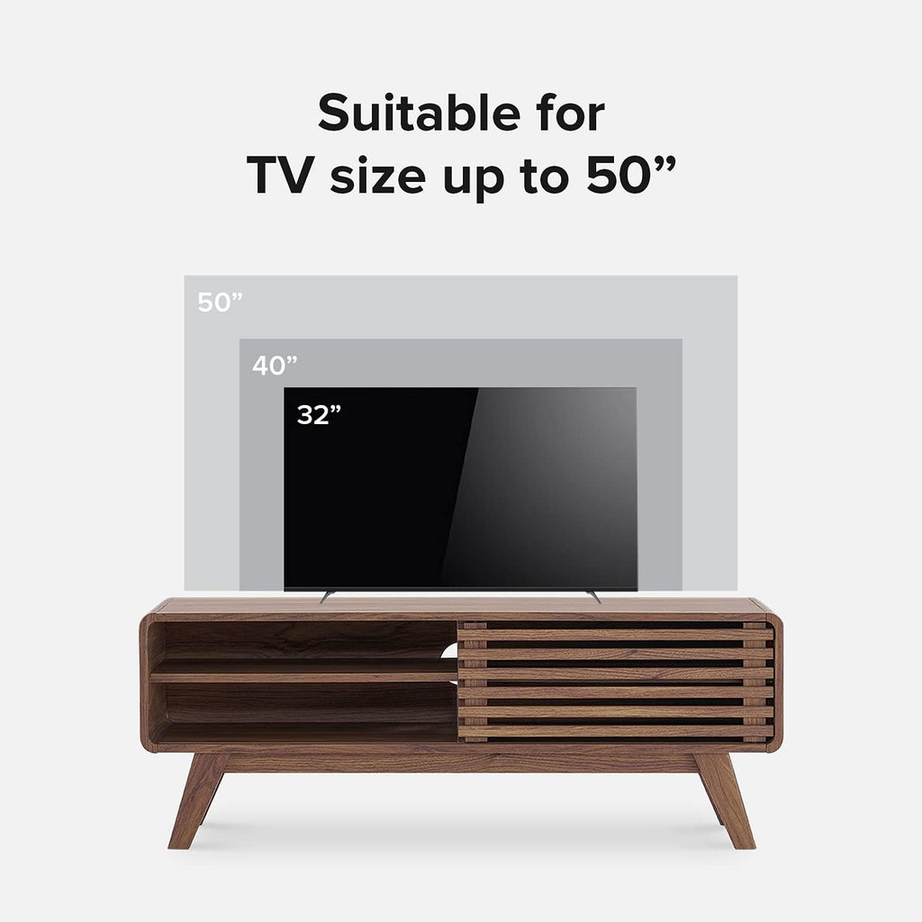 46 Scandinavian TV Stand with Slatted Door D90264