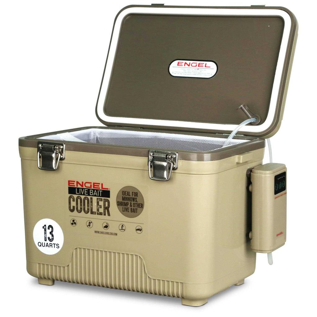 Live Bait Pro Cooler with Rechargeable Aerator & Stainless Hardware H9269