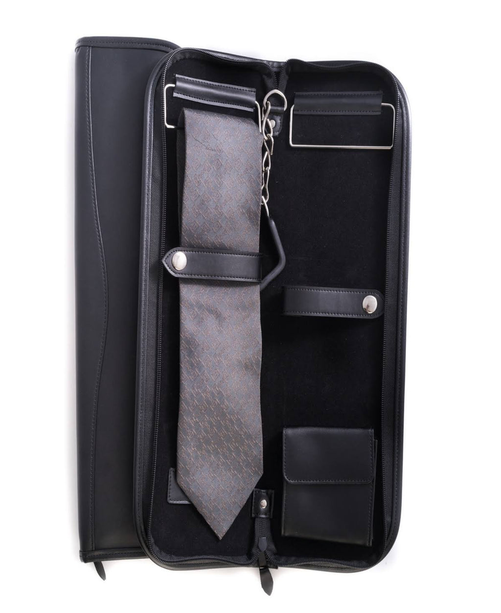 Leather Travel Tie Case - Black L13885
