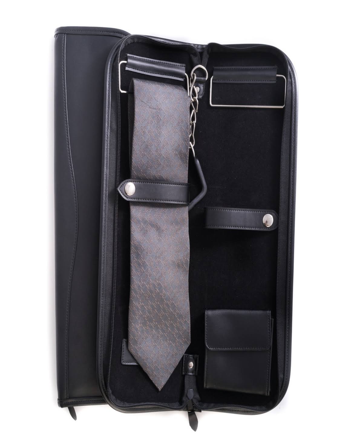 Leather Travel Tie Case - Black L13885