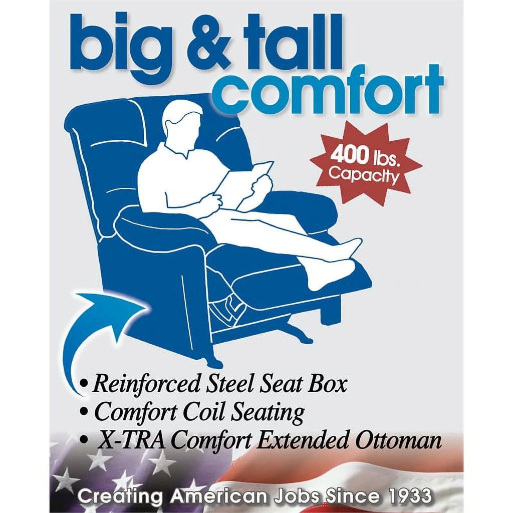 Oversized Power Lay Flat Recliner in Gray Fabric G294297