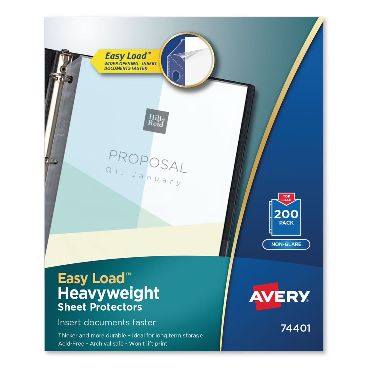 Letter Nonglare Poly Sheet Protectors, 200/Box D66057