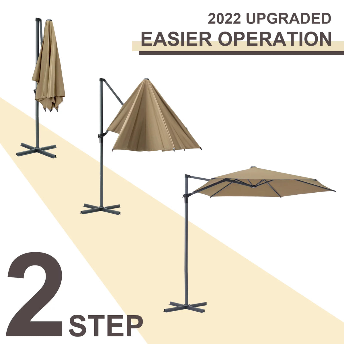 10ft Beige Outdoor Patio Umbrella B672172