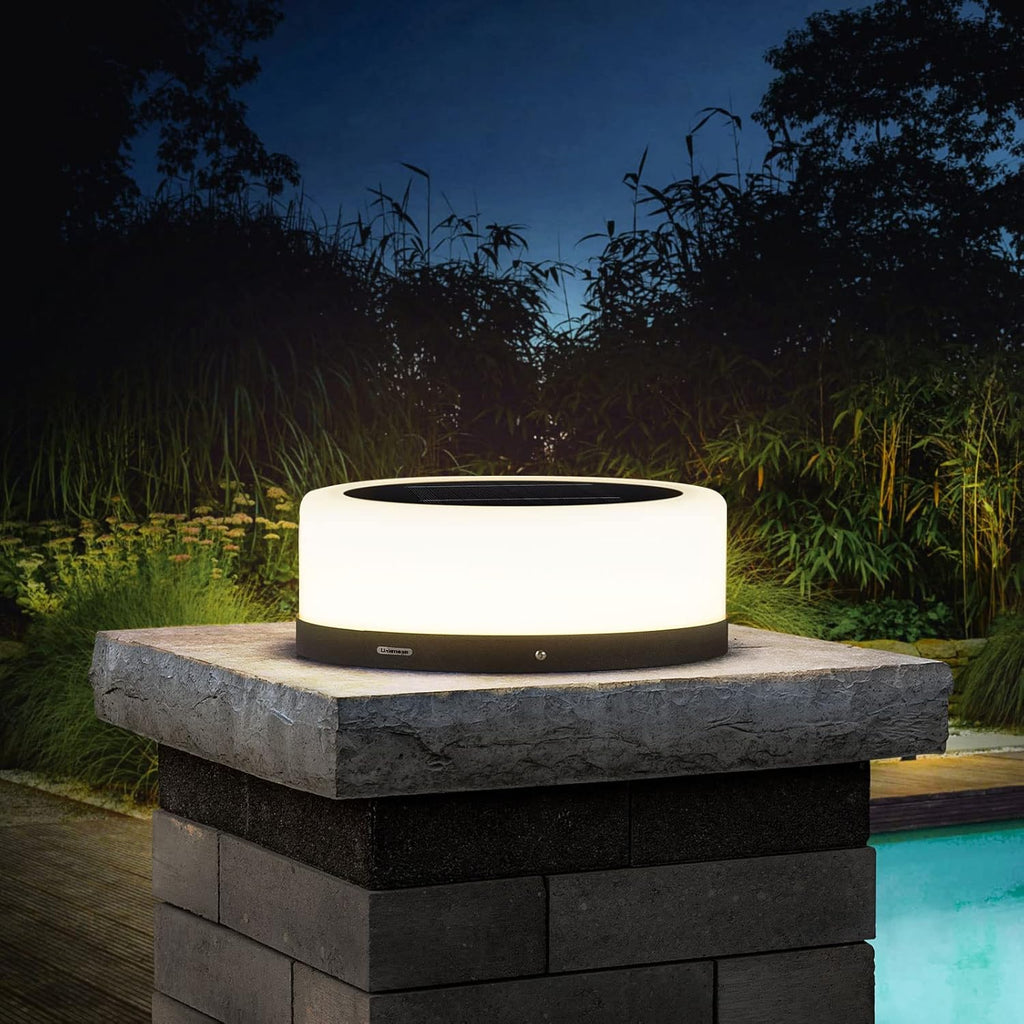 Outdoor Solar Post Cap Light, Modern LED Warm Light T309997