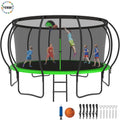 14 FT Trampoline with Enclosure Net, Basketball Hoop, Ladder J871370