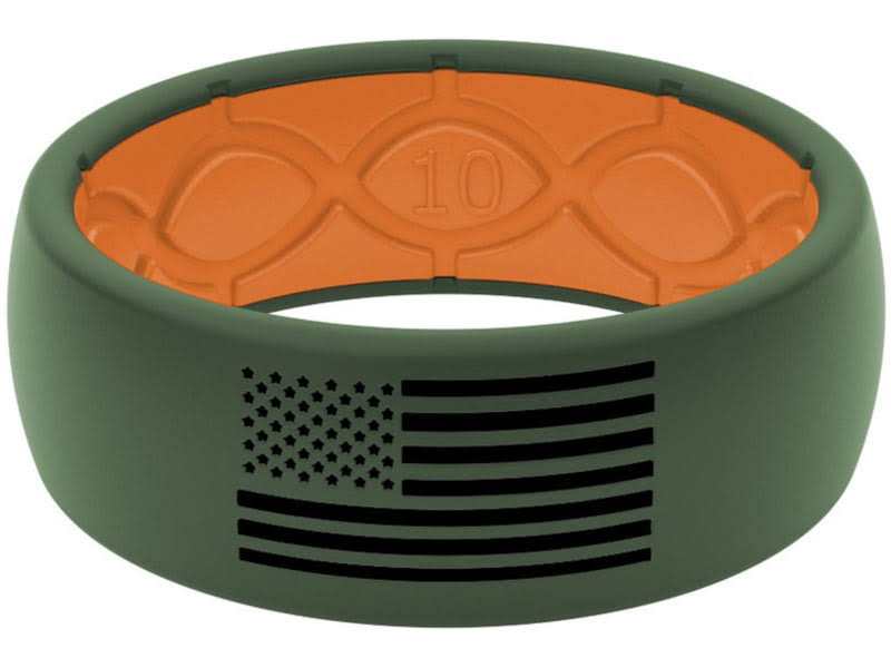 Silicone Ring, Green/Black, 10 C343