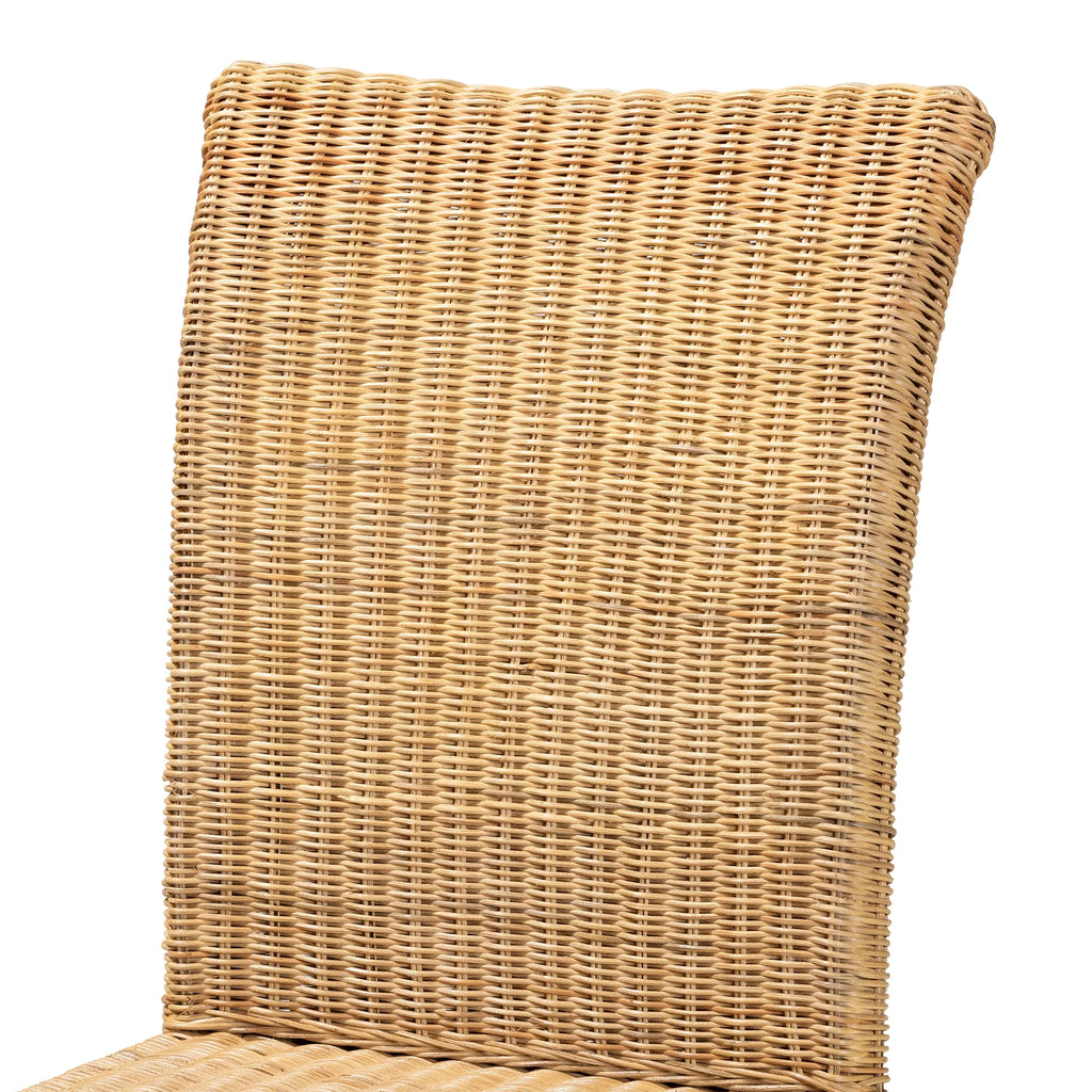 Natural Rattan and Mahogany Wood Dining Chair A1815
