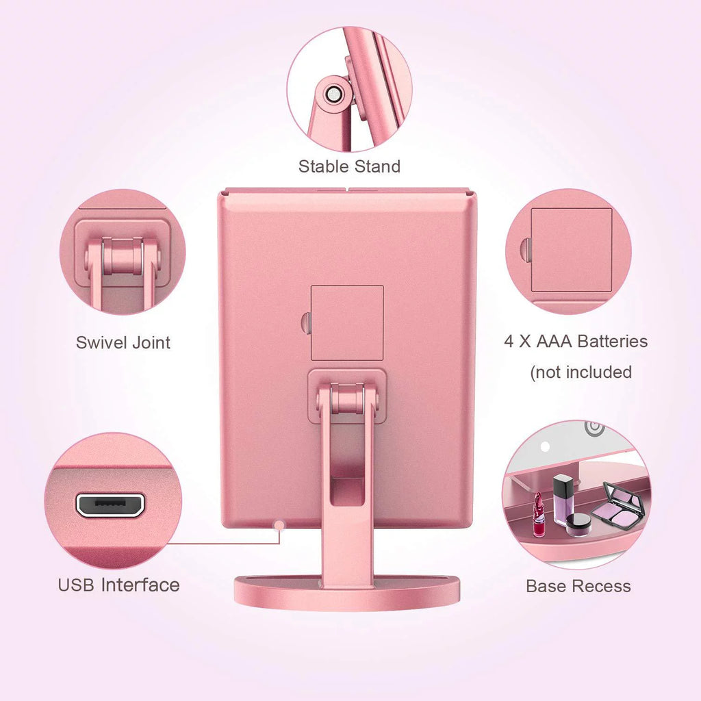 Trifold Makeup Vanity Mirror with Lights W8951