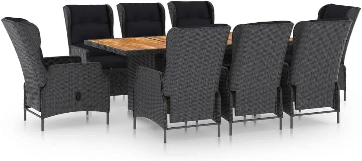 5 Piece Acacia Wood Patio Lounge Set with Dark Gray Cushions R3606